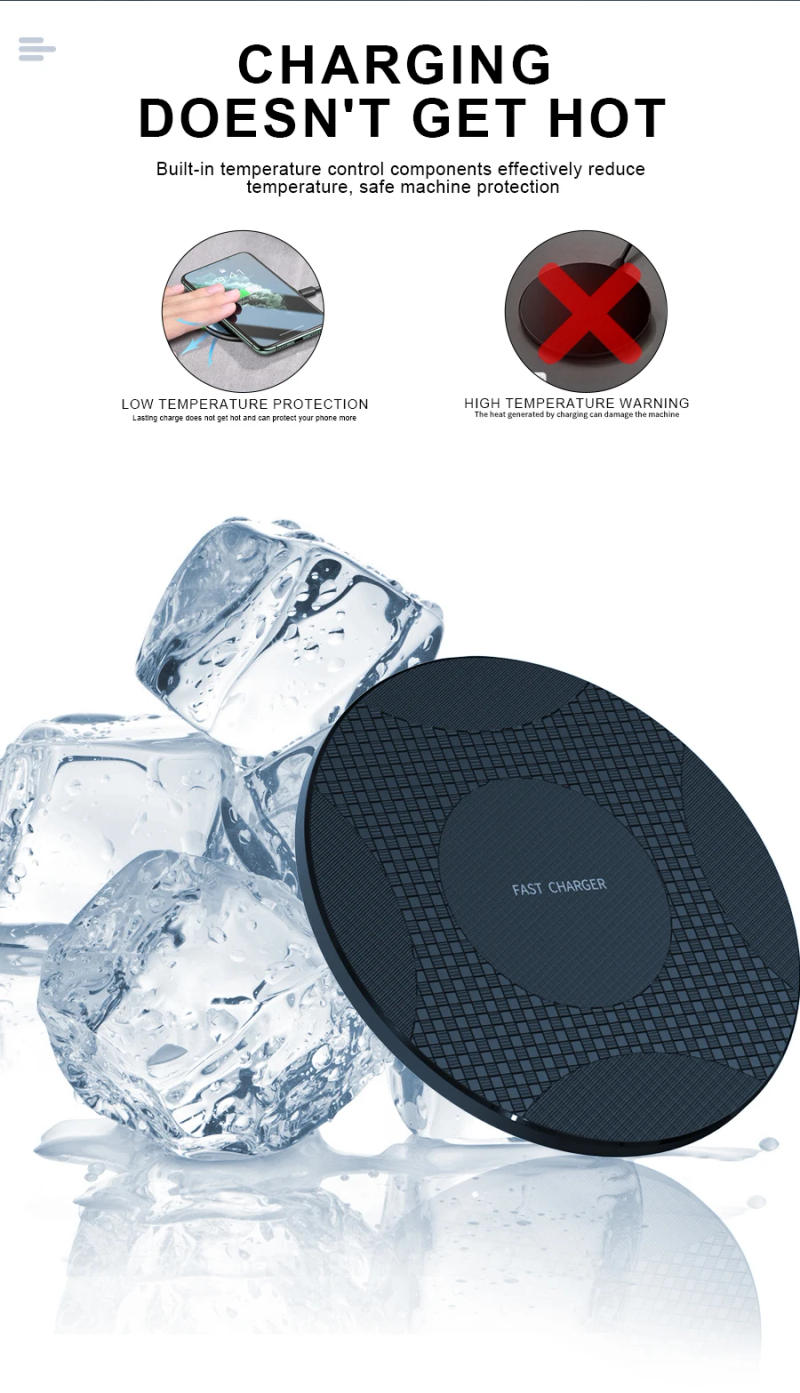 Description Picture 4 of item30W  Wireless Charger Pad for iphone 13 12 11 xs max x xr 8 Fast Mobile Phone Charging for Ulefone doogee Samsung note 9 8 s10