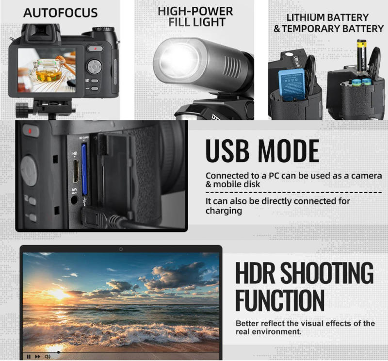 Description Picture 5 of itemDSLR Camera HD Digital Camera POLO D7100 33Million Pixel Auto Camera Semi Professional Camera 24X Optical Zoom Three Lens Video