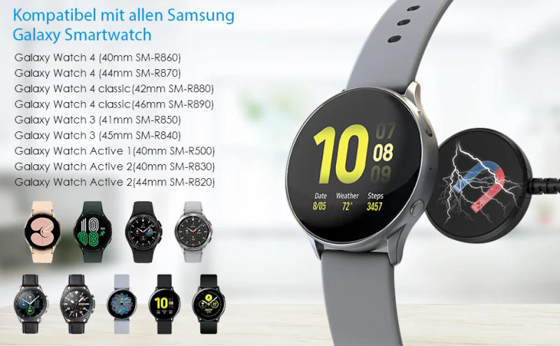 Description Picture 3 of itemFor iWatch Magnetic Wireless Charger For Samsung Galaxy Smart Watch 5 Pro 4 3 2 Portable USB Type C Cable Fast Charging Station