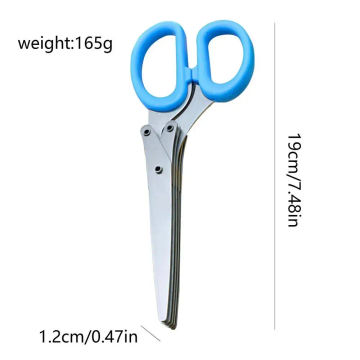 Multi-Layer Scissor Stainless Steel Kitchen Scissor Green Onion Scissor Herb Cutting Shear With Safe Cover Vegetable Meat Shear