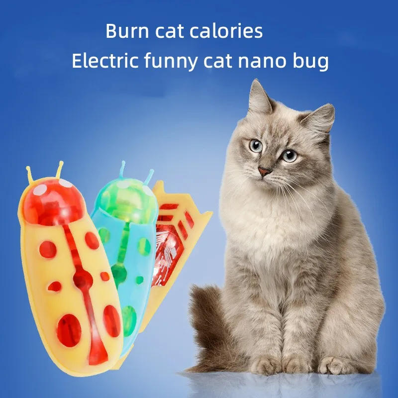Description Picture 2 of itemPet Interactive Electric Bug Cat Toy Cat Escape Obstacle Automatic Flip Toy Battery Operated Vibration Pet Beetle Playing Toy