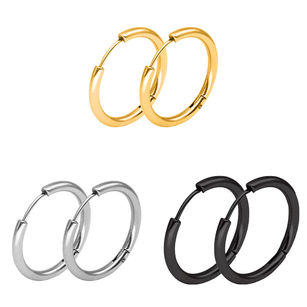 1 Pair Stainless Steel Fashion Punk Unisex Ear Hoop Circle Earrings Jewelry Gift