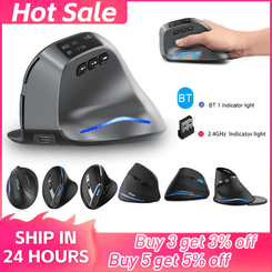 ZELOTES Ergonomic Vertical Mouse 3200DPI 2.4G Wireless Wireless Gaming Mice USB Optical Mouse Gamer Mause F26C F36 for PC Laptop