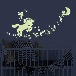 Unicorn Stars Design Luminous Glow in the Dark Wall Sticker Decal Kids Room Decor