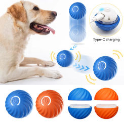 Smart Dog Toy Ball Automatic Moving Bouncing Rolling Ball for Small Medium Dog Cat Toy USB Rechargeable Dog Ball Rubber