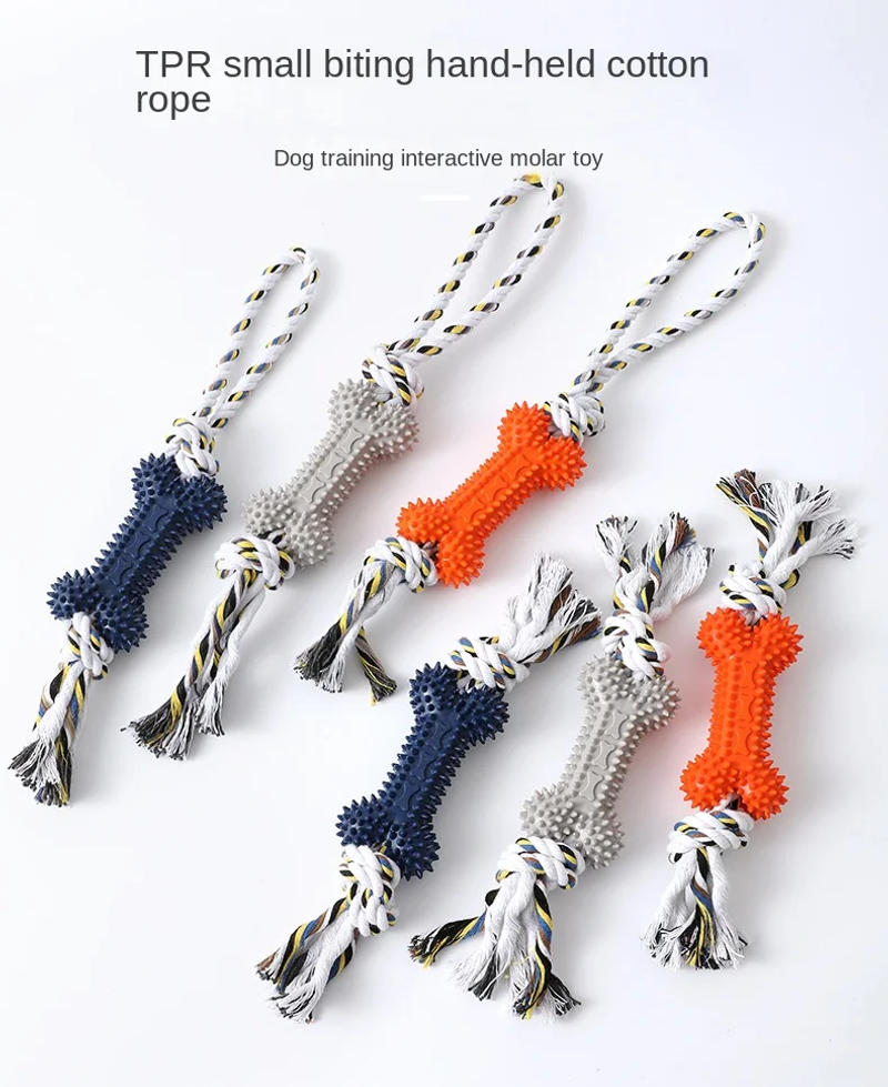 Description Picture 2 of itemKnotted Cotton Rope Dog Toys Wholesale Leather Amoy Portable Explosions Dog Teeth Cleaning Pet Toys
