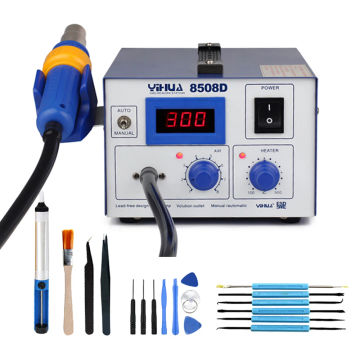 YIHUA 8508D Hot Air Gun Soldering Station Heat Gun Desoldering Station Digital Display Air Pump Rework Station IC / PCB Repair