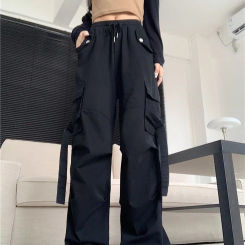 Cargo Mopping Pants Women Streetwear Harajuku Retro American Style Hipster Baggy Aesthetic Trousers Vintage High Waist Mujer New