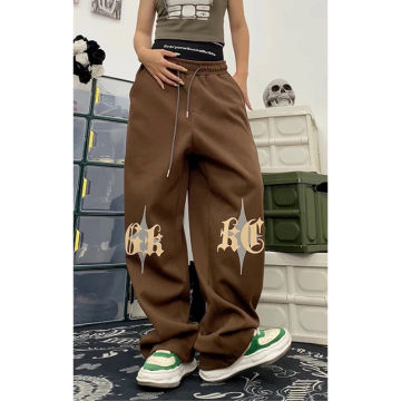 MEXZT Harajuku Y2K Joggers Sweatpants Women Letter Print Wide Leg Pants Bf Hip Hop Streetwear Loose Casual Straight Trousers