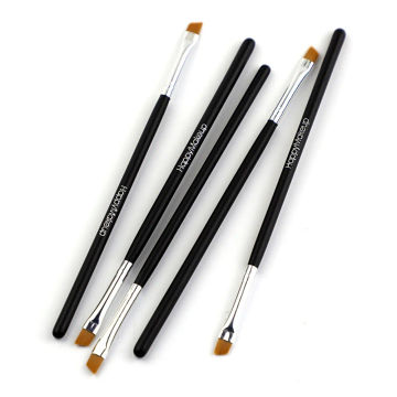 Happy Makeup 5Pcs Black Eyebrow Inclined Flat Angled Brush Eyeliner Eyeshadow Eye Brow Makeup Tool Professional Women Cosmetic