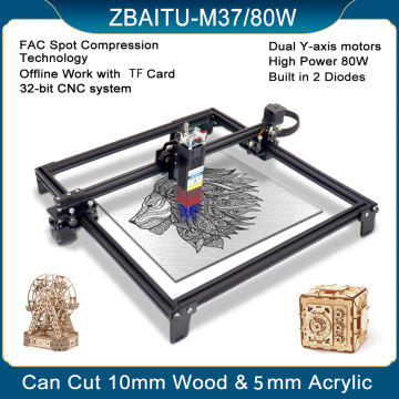 M37-FF80 Laser Engraver FAC Spot 10W  Ultra-thin 0.08mm Fixed-focus Desktop DIY Full-Metal Engraving Cutting Machine 37x37cm