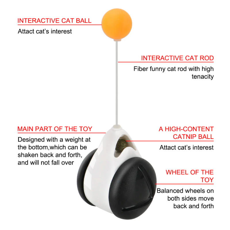 Description Picture 4 of itemIndoor Exercise Pet Supplies with Wheels Smart Cat Toy Interactive Rotating Cat Balls Funny Not Boring Teaser Toys