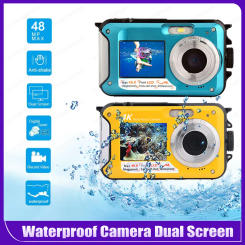 Underwater Camera 48MP UHD Video Recorder IPS Dual Screen 4K/30FPS Photo Camera Anti Shake Face Detection Autofocus