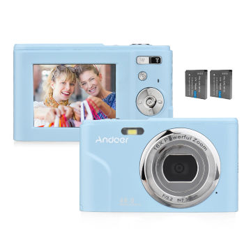 Andoer Digital Camera 48MP 2.7K with 32GB Memory Cards HD Anti-shake 16X Zoom Auto Focus 2.4 Inch Screen 128GB Extended Memory