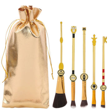 5pcs/set Harry Potter Horcrux Magic Wand Brushes Set Blush Eyeshadow Eyebrow Highlighter Brushes With Bags