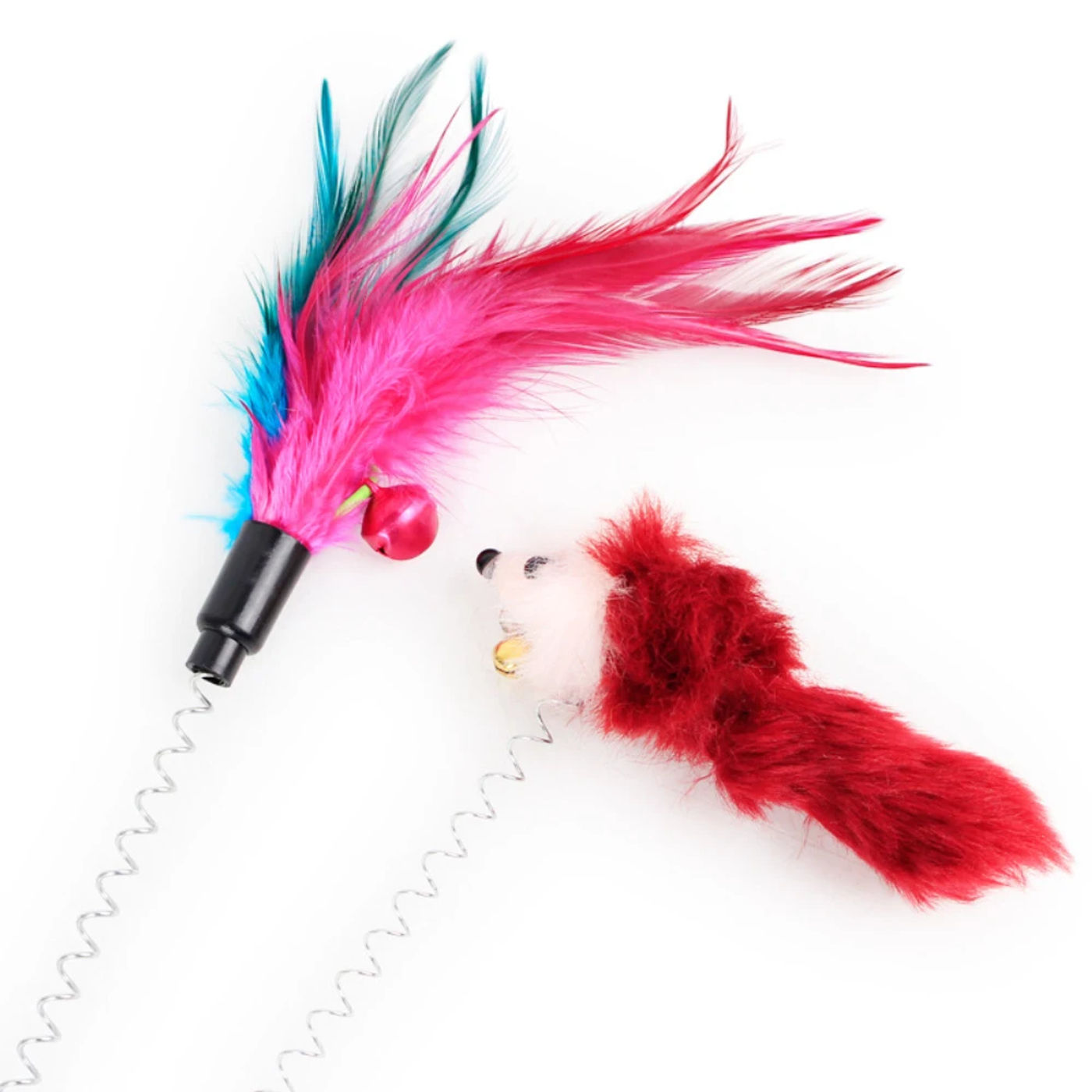 Description Picture 3 of itemInteractive Toys For Cat Funny Feather Cat Stick Toys Colorful Suction Cup Spring Mouse Bell Plush Toys Cat Kitten Playing Toys