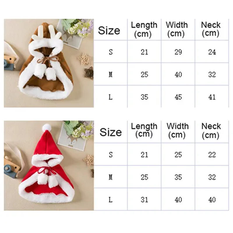 Description Picture 2 of itemFunny Cat Christmas Cat Costume Dog Cloak With Hat Pet Accessories Warm Adjustable Deer Santa Claus Pet Cat Costume Cat Cosplay