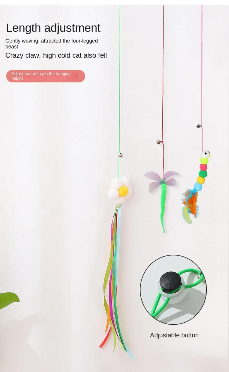 Description Picture 5 of itemCat Toy Swing Sticky Disc Elastic Hanging Door Teasing Cat Rope Long Rope Teasing Cat Cat Toy Cat Accessories Pet Kitten Toy
