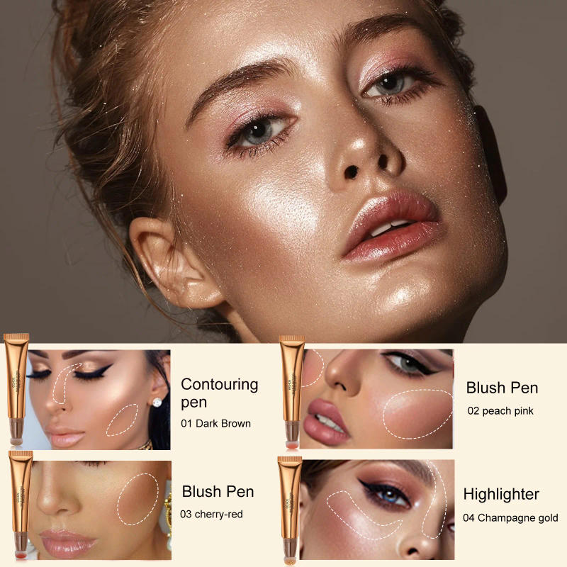 Description Picture 5 of itemLiquid Contouring Stick Highlighting & Blush Multi-Purpose Makeup Air Cushion Pen Face Natural Peach Pink Cheeks Creamy Cosmetic