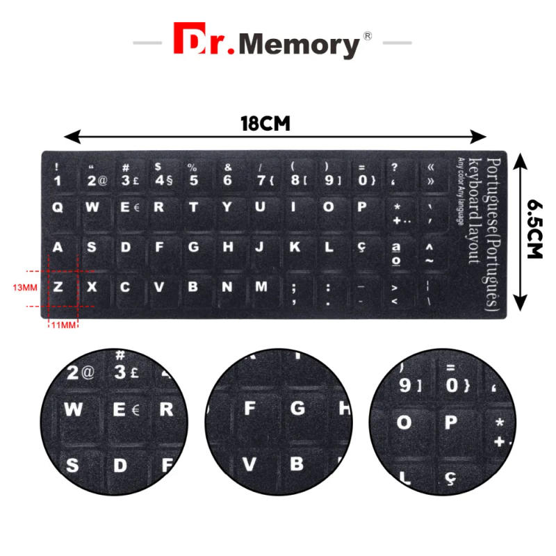 Description Picture 2 of itemPortuguese Keyboard Stickers Layout Letters Replacement Notebook Laptop Keyboard Stickers