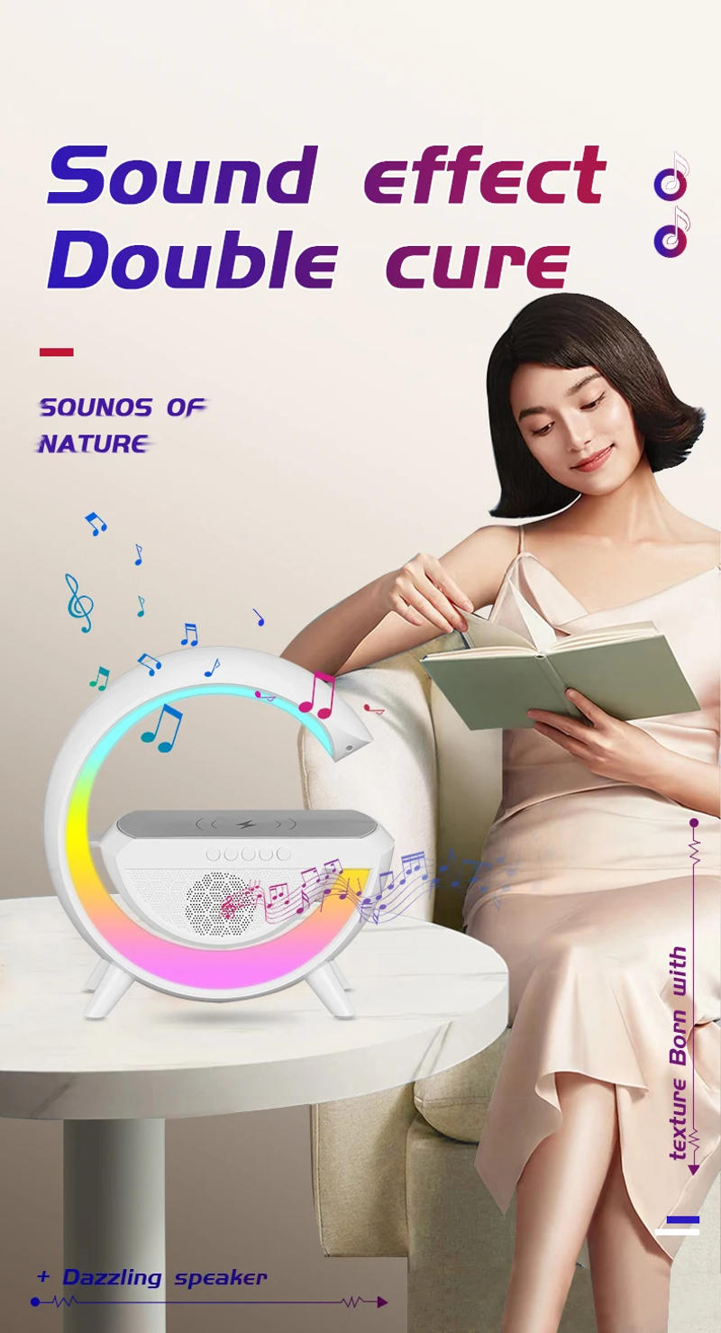 Description Picture 3 of itemMultifunctional Wireless Charger FM TF U disk Bluetooth 5.2 Speaker RGB Light Fast Charging Station for Iphone 12 13 14 Samsung