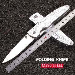 M390 Multi-functional outdoor folding knife, fishing, hunting camping survival knife, fruit knife, gift knife