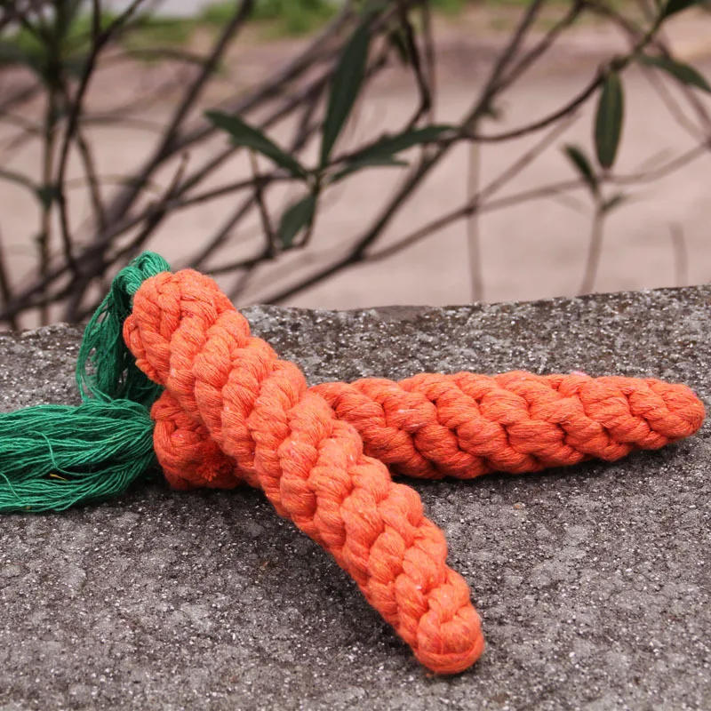 Description Picture 3 of itemDog Bite Stick Cotton Rope Woven Carrots, Teeth Grinding Toys, Wear and Bite Resistance, Interactive Pet Accessories