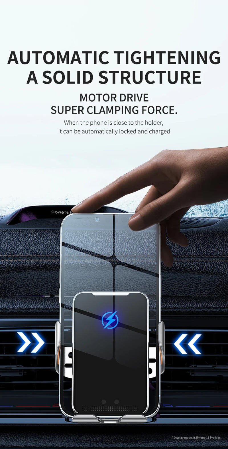 Description Picture 6 of item30W Car Wireless Charger Auto Car Mount Phone Holder For iPhone 15 14 13 12 11 X Samsung Xiaomi Infrared Induction Fast Charging