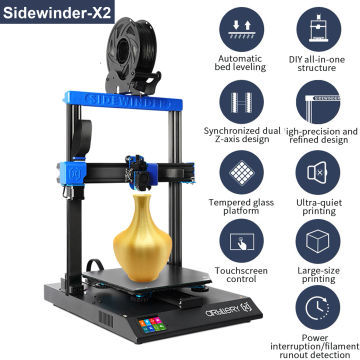 Artillery Sidewinder X2 Ultra Quiet 3D Printer 300*300*400mm with 2.8 Inch Color Touchscreen Auto Leveling Dual Z-axis impresora