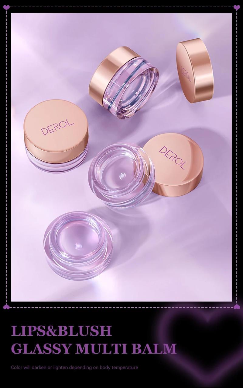 Description Picture 2 of itemDerol Transparent Planet Lips Blush Glassy Multi Balm Moisturizing Natural Red Color Changing Blush Lip Gloss Makeup DC05