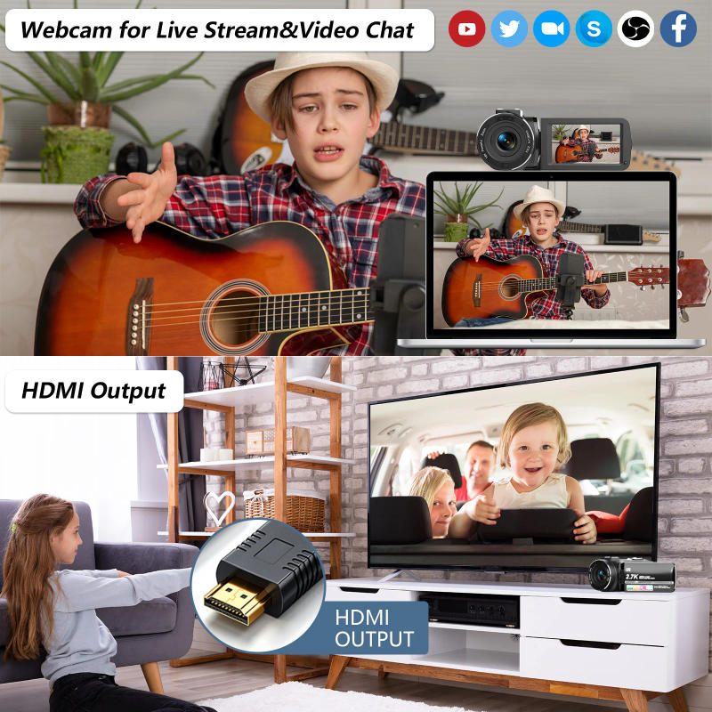 Description Picture 5 of item2.7K Digital Camera Video Cameras 3.0 inch Rotating Touch Screen Camera IR Night Vision 18X Zoom Cameras wtih battery Gift DV