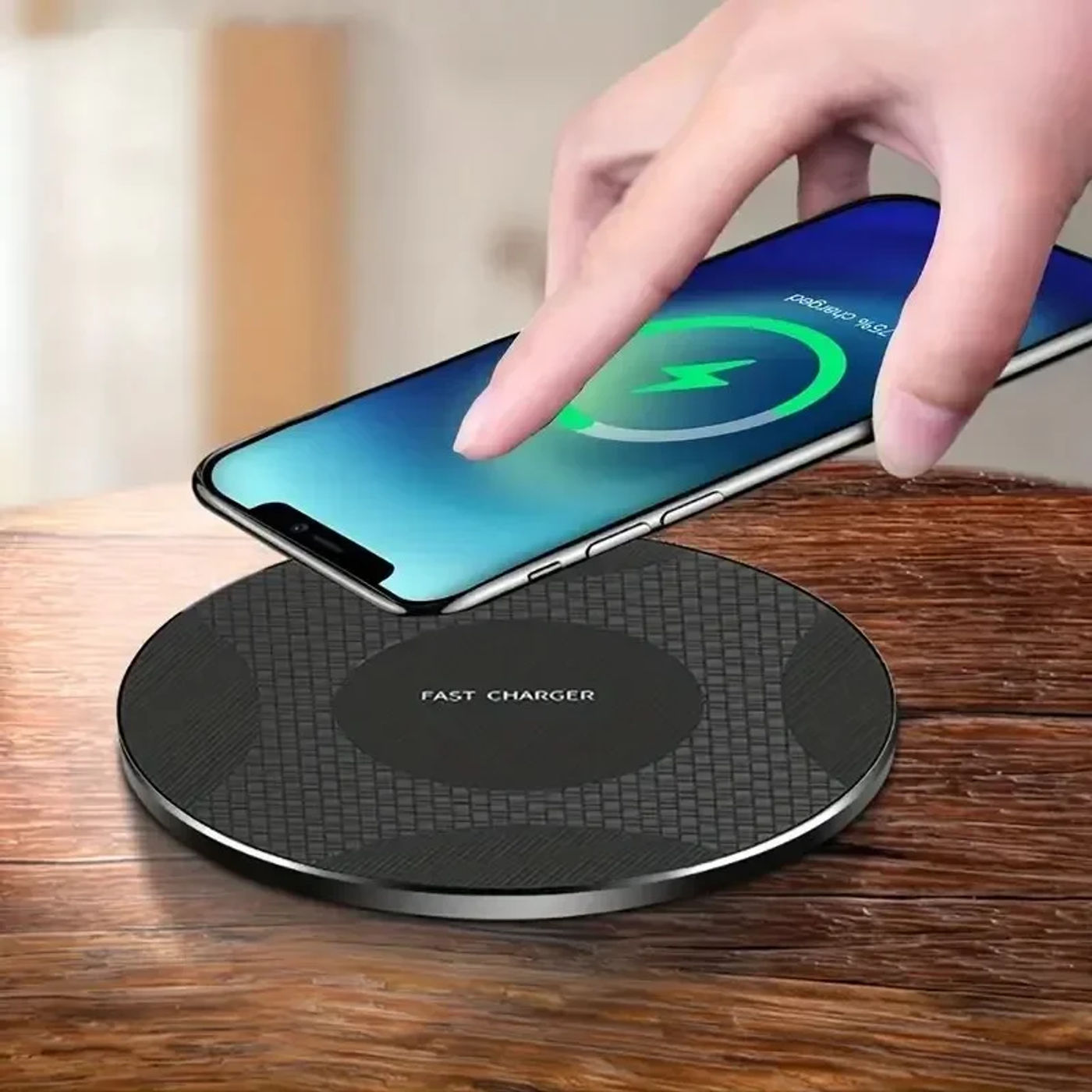 Description Picture 2 of item10W Wireless Charger Pad Stand Desktop Ultra-thin Mobile Phone Fast Charging Dock Station For iPhone 14 13 12 11 Samsung Xiaomi