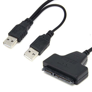 USB 2.0 to 2.5inch 22Pin 7+15 ATA SATA 2.0 HDD/SSD Adapter Converter Cable
