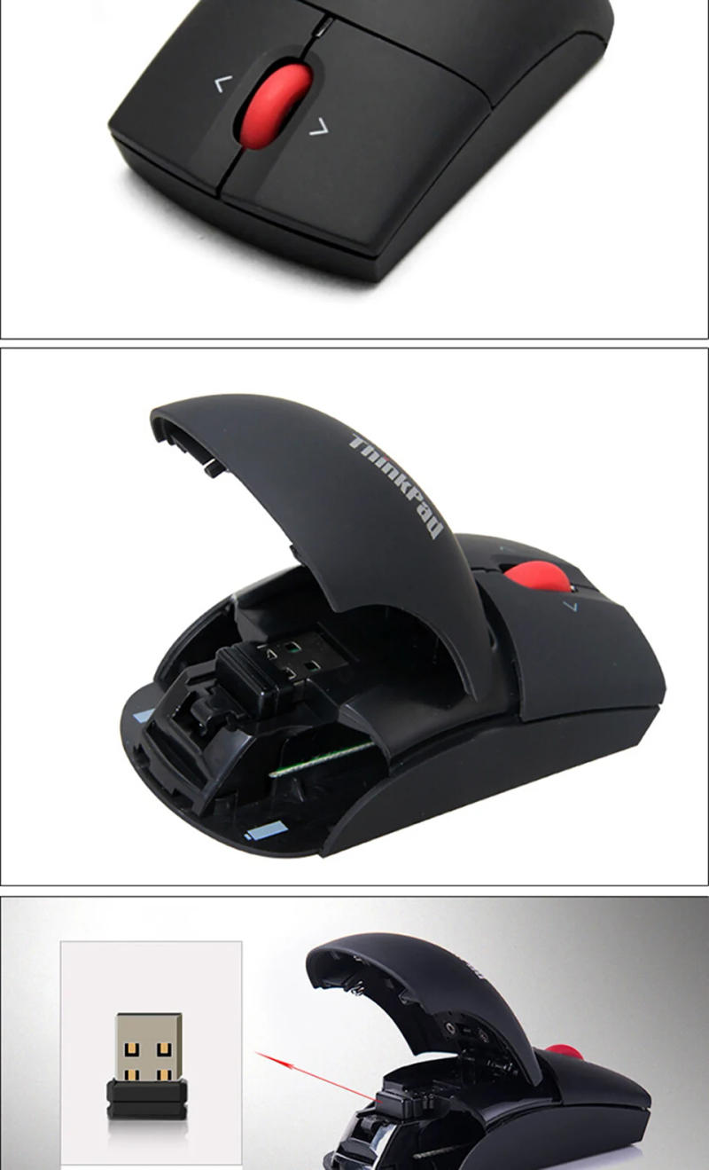 Description Picture 5 of itemLenovo Thinkpad Wireless Laser Small Black Notebook Mouse Laptop Home Office Portable Classic with USB Receiver 4Y51A24585