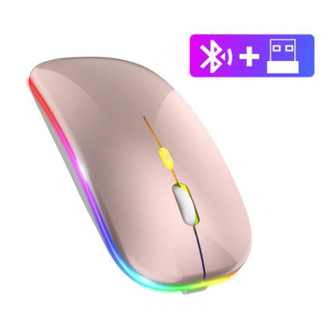 Wireless Mouse 2.4Ghz Bluetooth Rechargeable Mouse Silent LED Backlit USB Gaming Mouse 1600DPI Mice for Compter PC Laptop