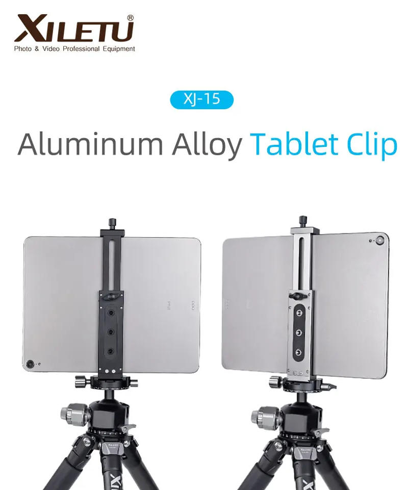 Description Picture 2 of itemUniversal Aluminum Alloy Tablet Phone Stand Holder Clip Tripod Adjustable Bracket for Mobile Phones Ipro Tablets Tablet Holder