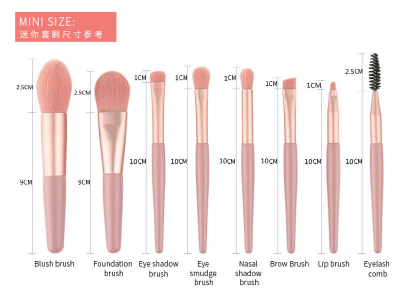 Description Picture 6 of item8 Pcs Cosmetics Foundation Blush Powder Eyeshadow Blending Makeup Brush Soft Fluffy Makeup Brushes Beauty Tools Make Up Brushes