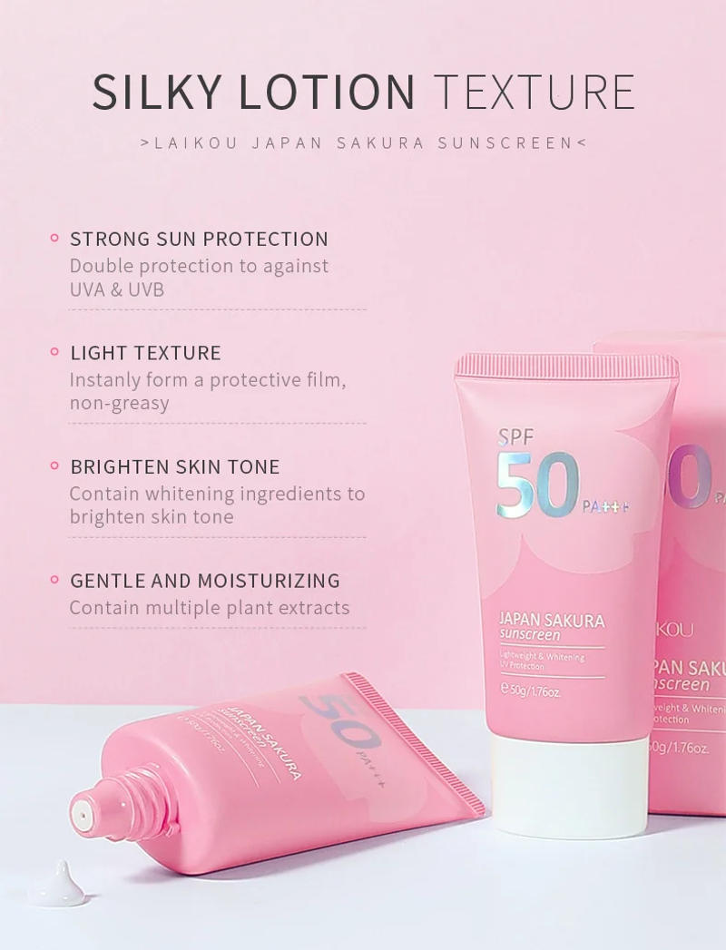 Description Picture 5 of itemSakura Sunscreen Cream Protector SPF50 Facial Moisturizer Whitening Sun Block Gel Isolation Lotion Cream Bleaching Creams Facial