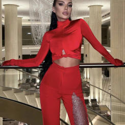 Trend Slim Streetwear Pants Hot Pants High Waist Pant Women Chic Diamond Hollow Out Wide Leg Pants Sexy Summer Club dropshipping