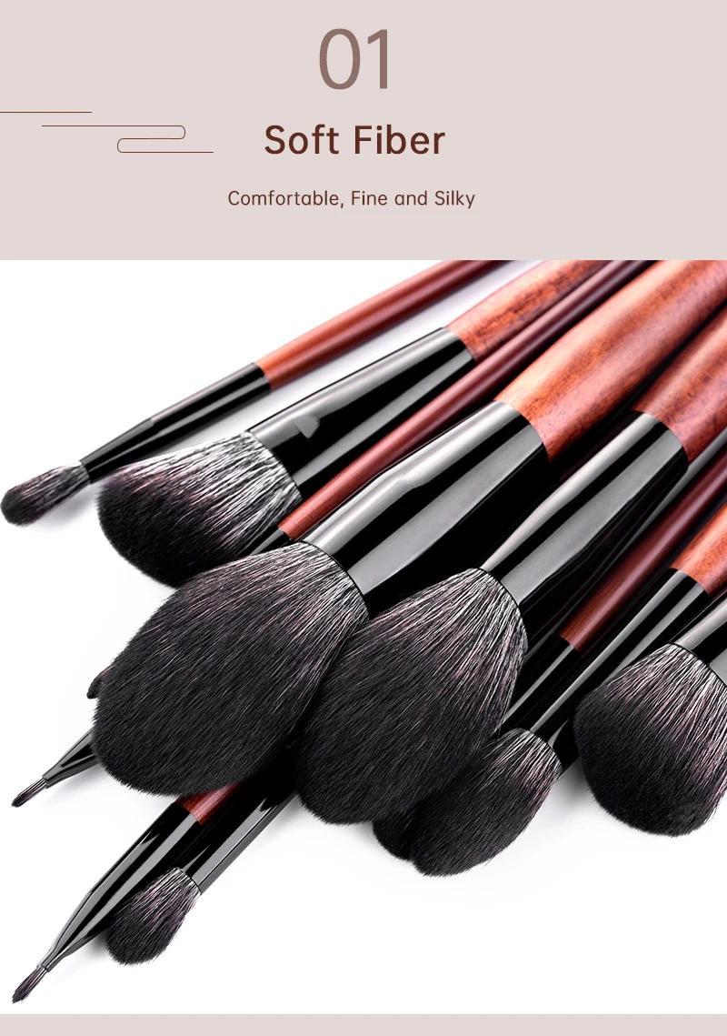 Description Picture 4 of item12pcs High Quality Makeup Brushes Set Foundation Powder Blush Eyeshadow Sponge Brush Soft Wool Fiber Hair Cosmetic Tools