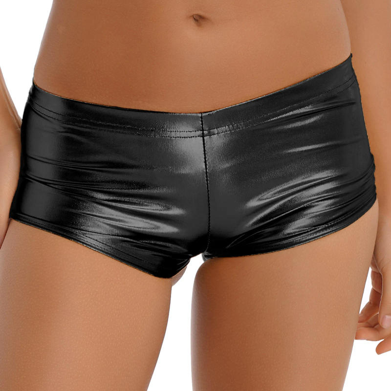 Description Picture 3 of itemWomen Mini Sexy Booty Shorts Shiny Summer Fashion Black Low Waist Shorts Elastic Night Club Bar Clubwear Female Trousers Pants