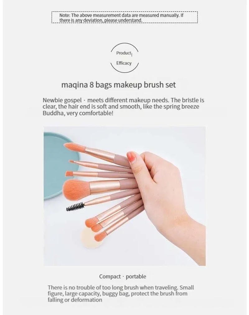 Description Picture 6 of item7pcs Makeup Brushes Set Soft Hair Face Powder Highlight Eye Shadow Brush Beginner Pink