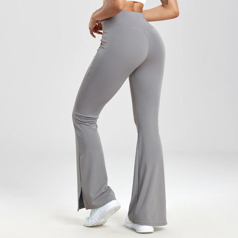 Description Picture 3 of itemATHVOTAR Women Flared Pants High V Waist Slim Elastic Casual All-Match Wide Leg Trousers Streetwear Elegant Fashion Flare Pants