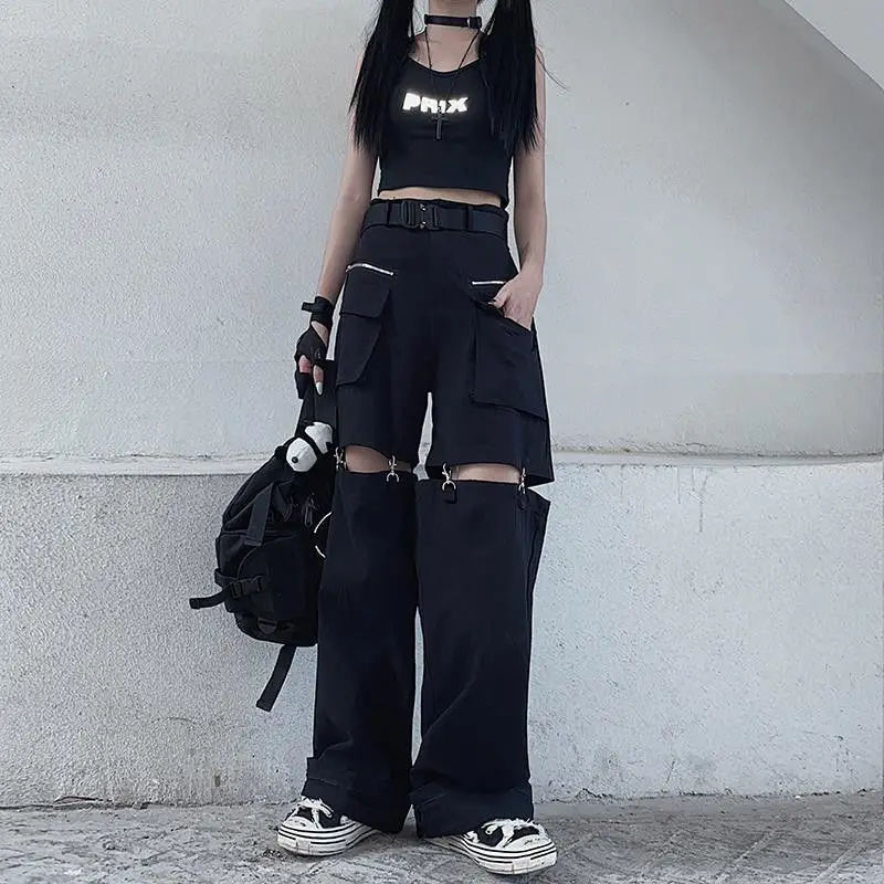 Gothic Black Cargo Pants