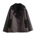 PB&ZA 2023 Autumn New Women's Wear European and American Style French Small Crowd Fur One Piece Coat