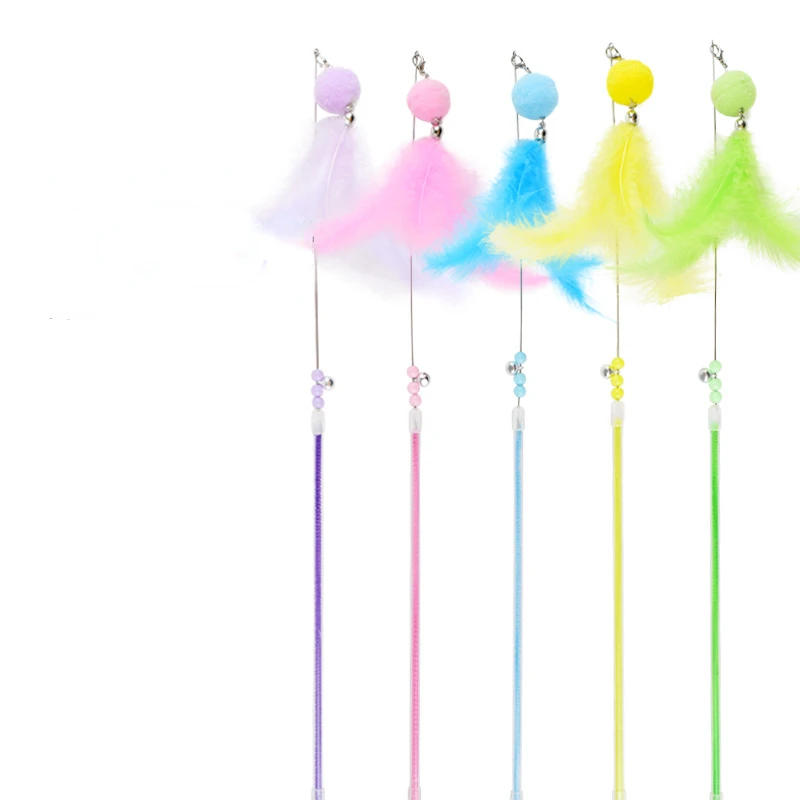 Description Picture 2 of itemCat Hair Bell Interactive Toy Stick Funny Kitten Toy Line Stick Fairy Funny Cat Stick Bell Feather Cat Toy Funny Cat Stick