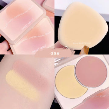 Two-color Matte Blush Palette Apricot Pink Rouge Cheek Pigment Long-lasting Nude Makeup Cosmetic Natural Brighten Face Blusher
