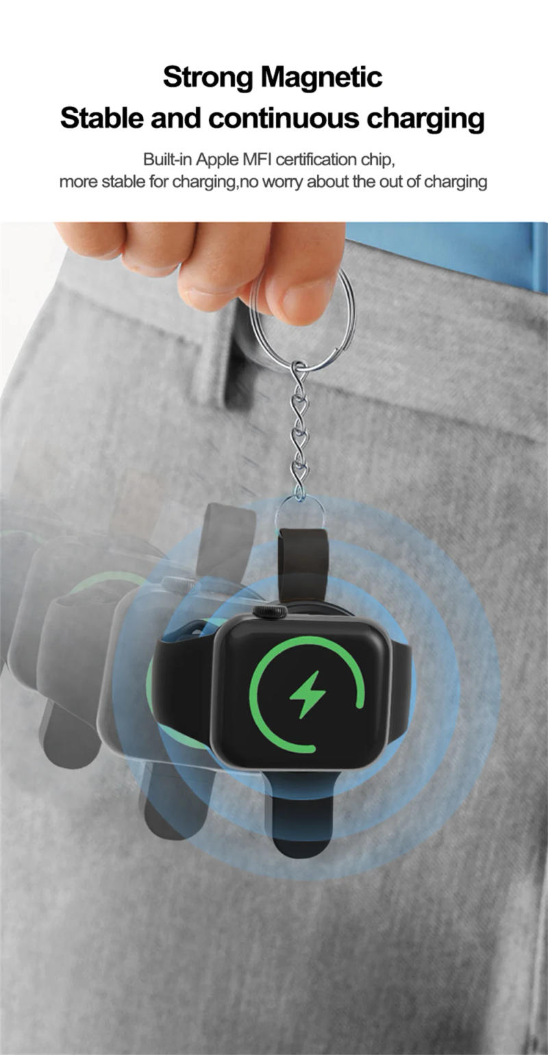 Description Picture 5 of itemMini Portable Magnetic Wireless Charger For Apple Watch 8 7 6 5 4 SE 3 USB-C Charging Dock For iWatch 44mm/40mm Charge Bracket