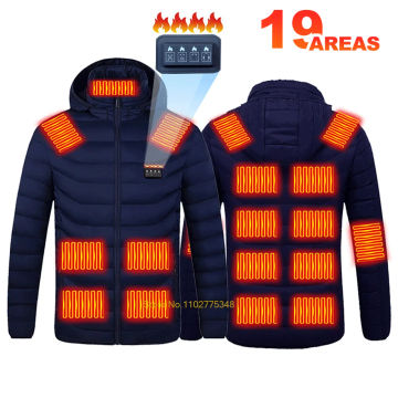 Winter Heated Jacket 2-21 Areas Men Women USB Electric Heating Jacket Coat Warm Hunting Camping Hiking Skiing Heated Clothing