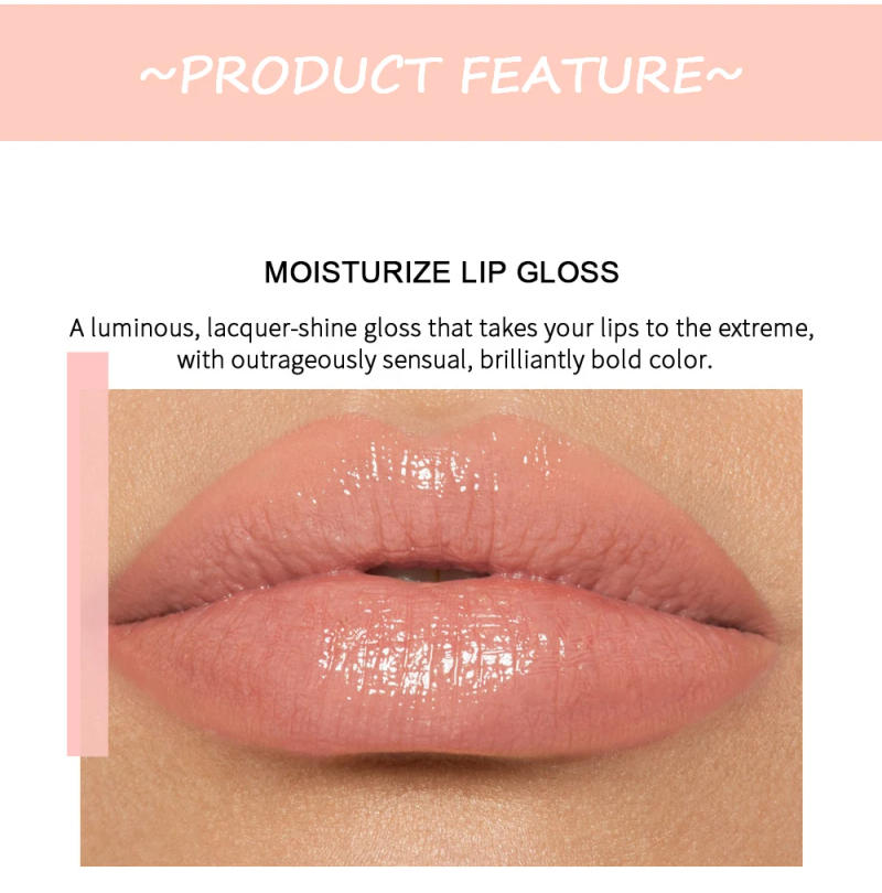 Description Picture 4 of itemPearlescent Crystal Jelly Lip Gloss Shiny Clear Mirror Moisturizing Lip Gloss Glitter Liquid Lipsticks Lip Oil Lip Tint Makeup